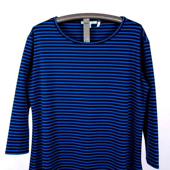 Draper James Women's Size XXL Blue Black Striped Tunic Style Tiered Shift Dress - Picture 1 of 5